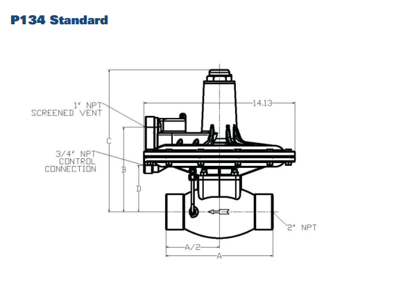 P134 Gas Pressure Regulator (Internal Registration)