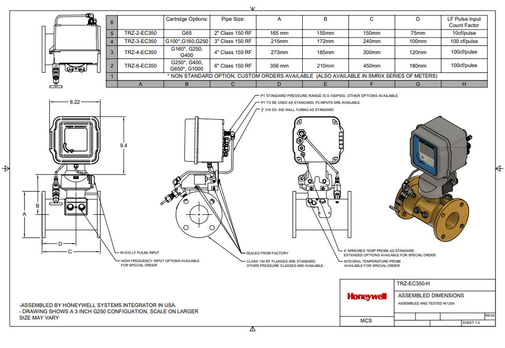 TRZ2 Turbine Gas Meter with Corrector/Datalogger